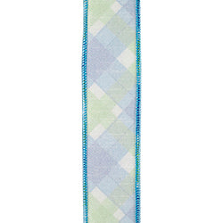 1.5"X10YDS Plaid Seaway Deluxe Backed Wired Edge Ribbon