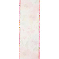 4"X10YDS Watercolor Flowers Deluxe Fused Wired Edge Ribbon