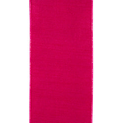 4"X10YDS Fuchsia&White Grand Diamond Dupioni Deluxe Wired Edge Ribbon