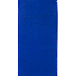 4"X10YDS Blue & White Grand Diamond Dupioni Deluxe Wired Edge Ribbon