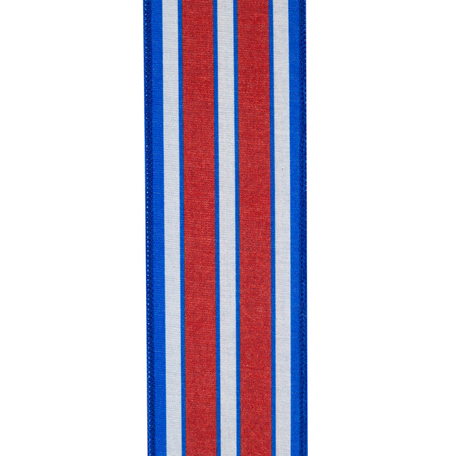 2.5"x10YDS Heartland Stripe Patriotic Wired Ribbon