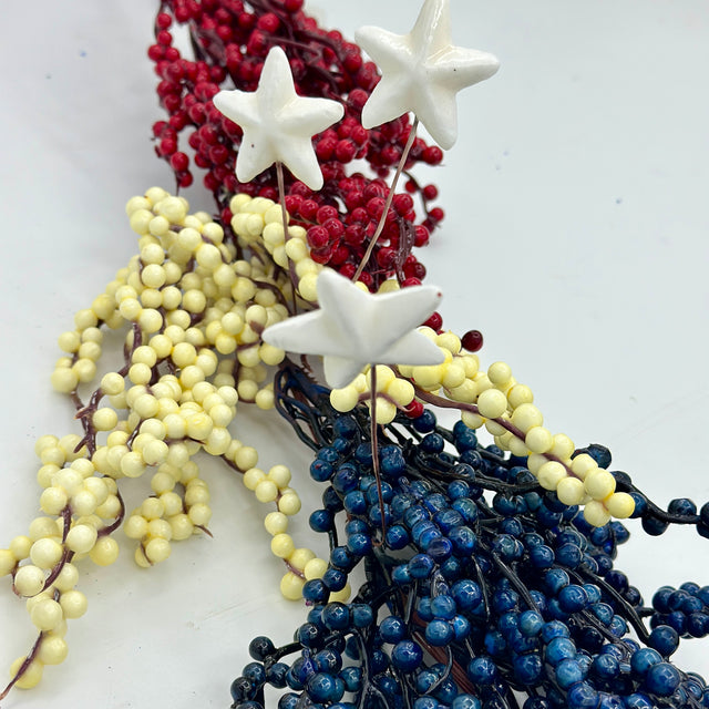 48" Patriotic Berry Garland with Stars