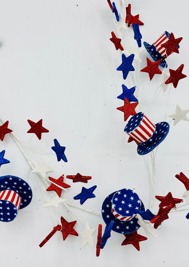 48" Americana Hat with Stars Garland
