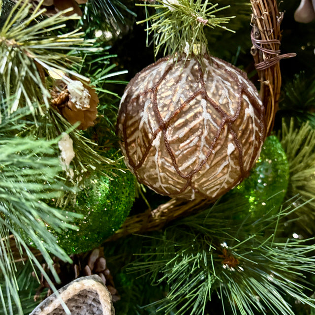 4–6" Glass Brown Pinecone Finial or Ball Ornament