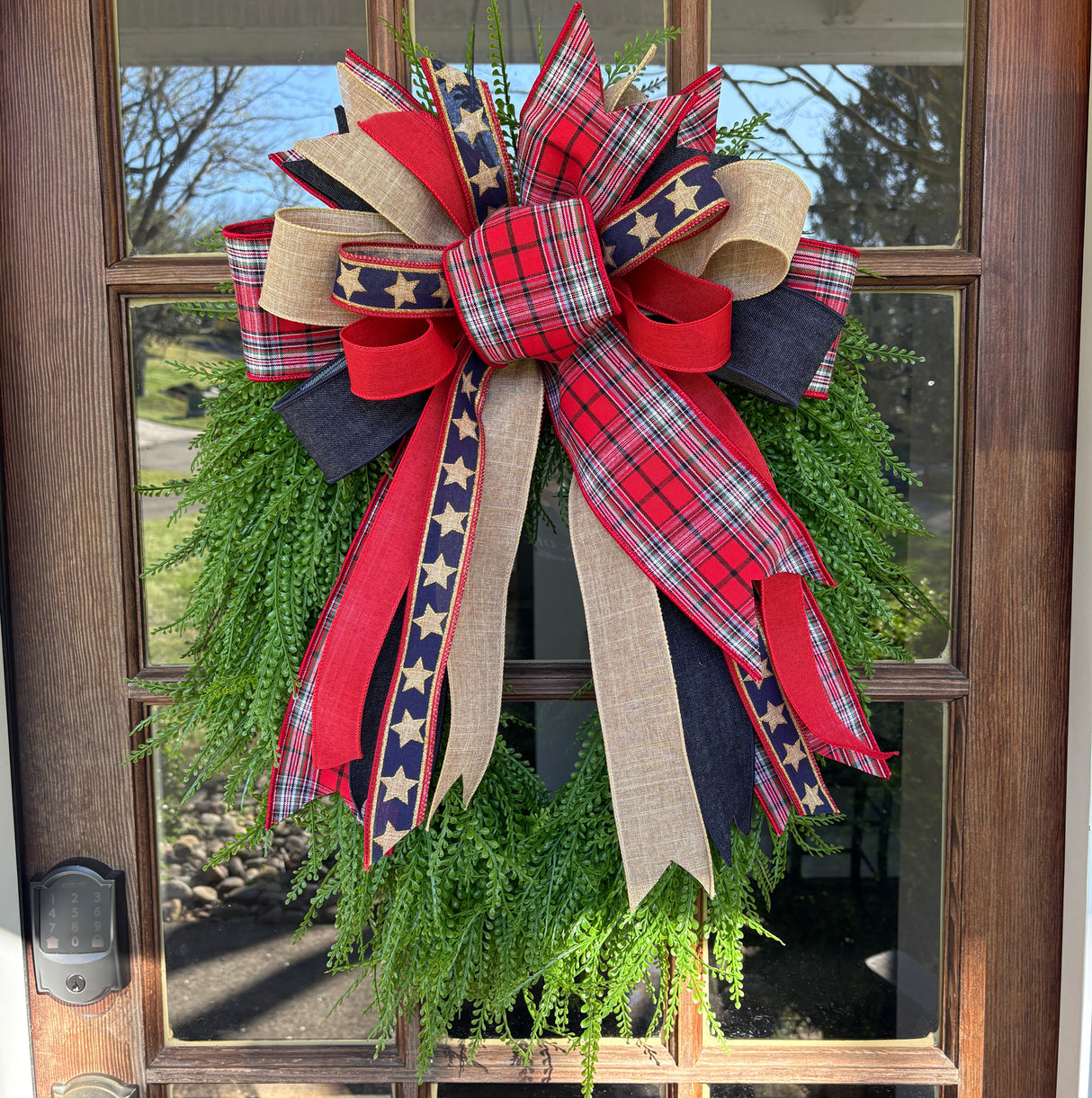 26" UV-Proof Oval Bead Grass Wreath