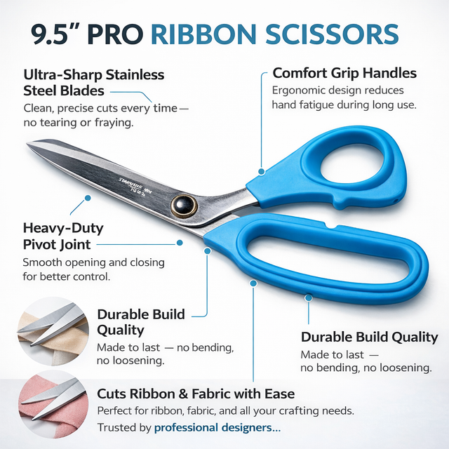 9.5"L Pro Ribbon Scissors