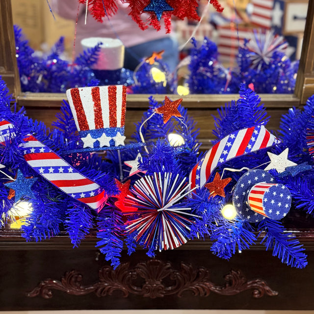 28" Red, White & Blue Plastic Firework Spray