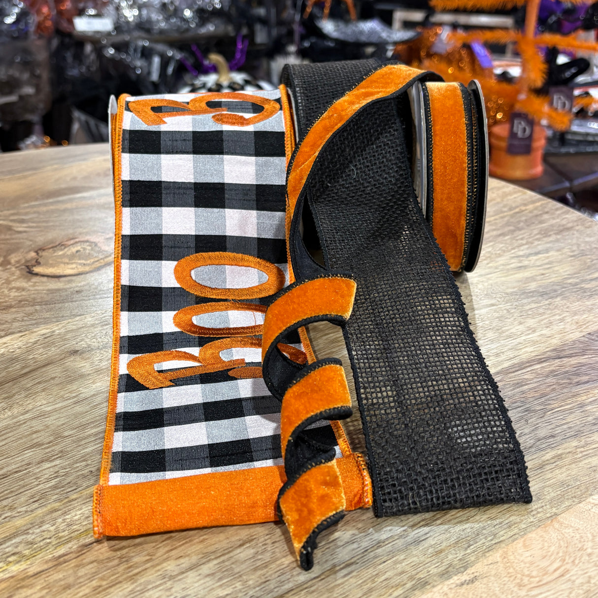 Designer Ribbon Bundle | Halloween BOO Buffalo Check