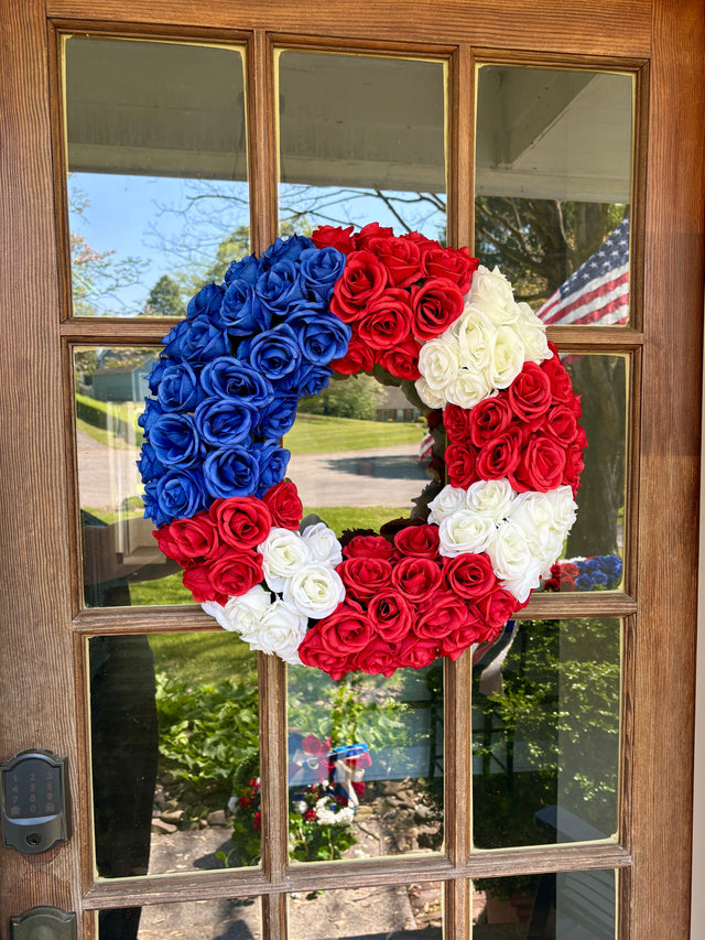 22" Americana Rose Wreath