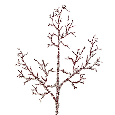 32" Sequin Pearl Twigs Branch | Red/White