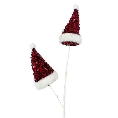 29" HO HO's Sequin Hat Spray x 2 | Red/White