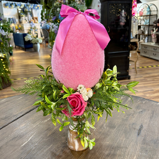 Easter Vibrance Custom Egg Candlestick Arrangement | Pink