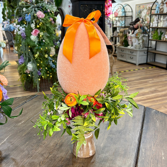 Easter Vibrance Custom Egg Candlestick Arrangement | Orange Sherbet