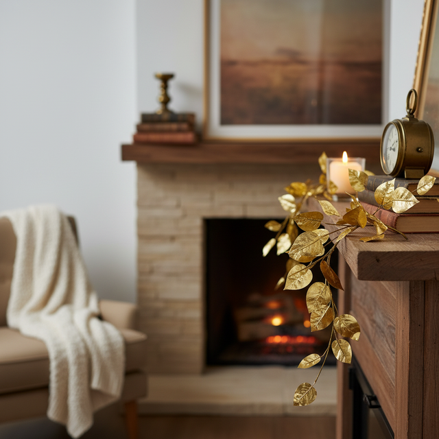 6' Shiny Gold Ivy Garland