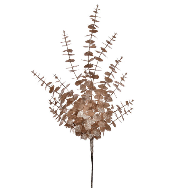 28" Café Latte Glitter Eucalyptus Spray