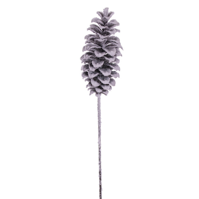 33" Grand Glitter Artificial Snow Pinecone Stem