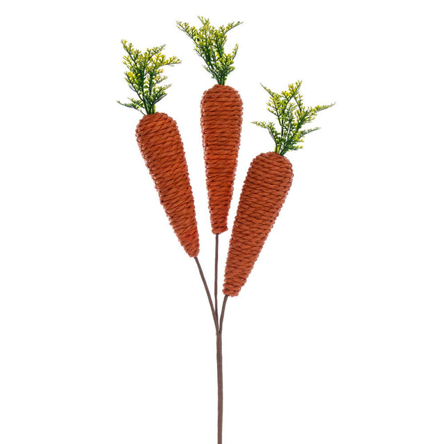 16" Orange Jute Carrot Spray