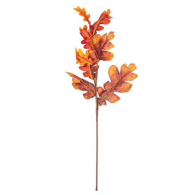 30" Orange Autumn Oak Leaf Spray