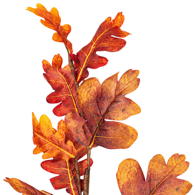 30" Orange Autumn Oak Leaf Spray