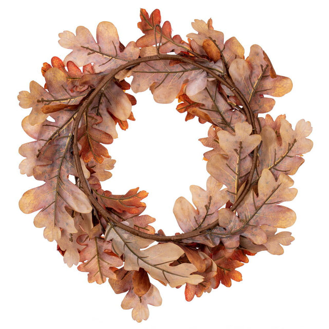 26" Orange Autumn Oak Leaf Wreath