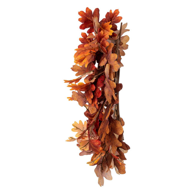 26" Orange Autumn Oak Leaf Wreath