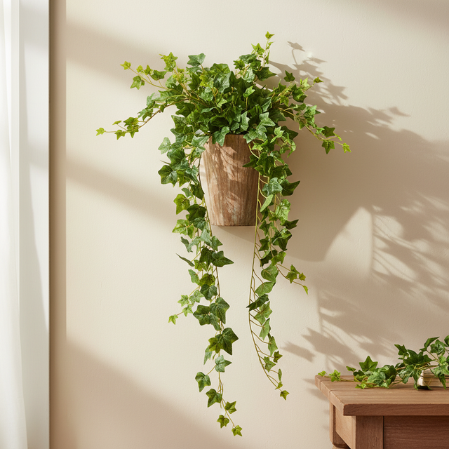 34" Artificial Green Ivy Hanging Bush