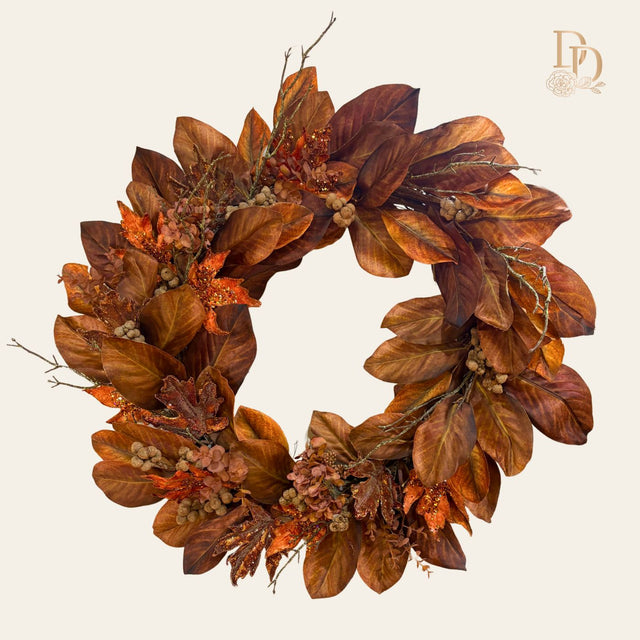 32" Velvet Harvest Fall Wreath | Designer Fall Door Decor