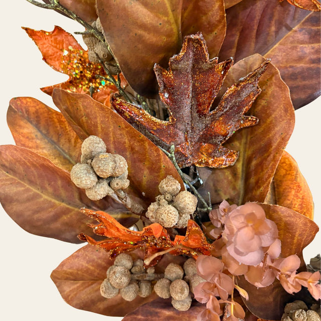 32" Velvet Harvest Fall Wreath | Designer Fall Door Decor