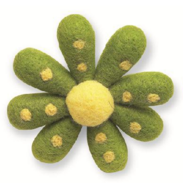 4" Wool Hanging Flower