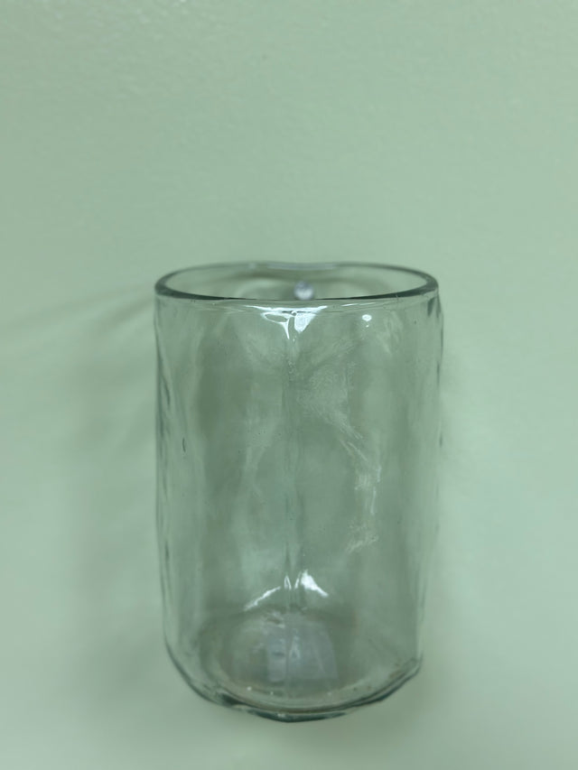 6” Hand-blown Round Clear Glass Hanging Vase