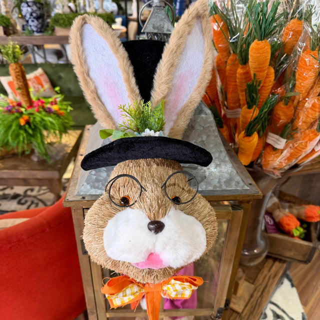 22" Bunny Top Hat with Bow and Glasses