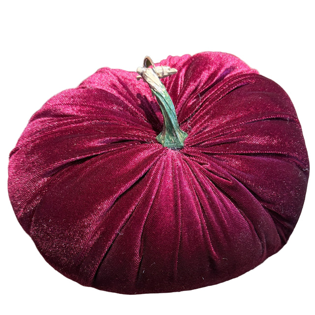 Burgundy Velvet Stuffed Pumpkin | 6" or 5.25"