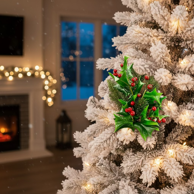 17" Deluxe Holly with Berries and Pine Spray