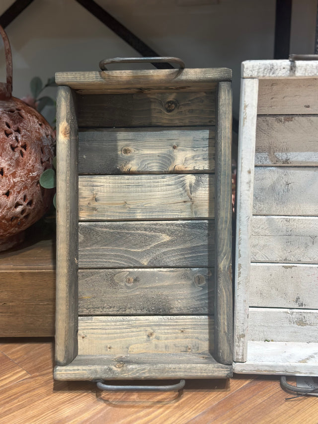 14.75" Small Distressed Wood Tray