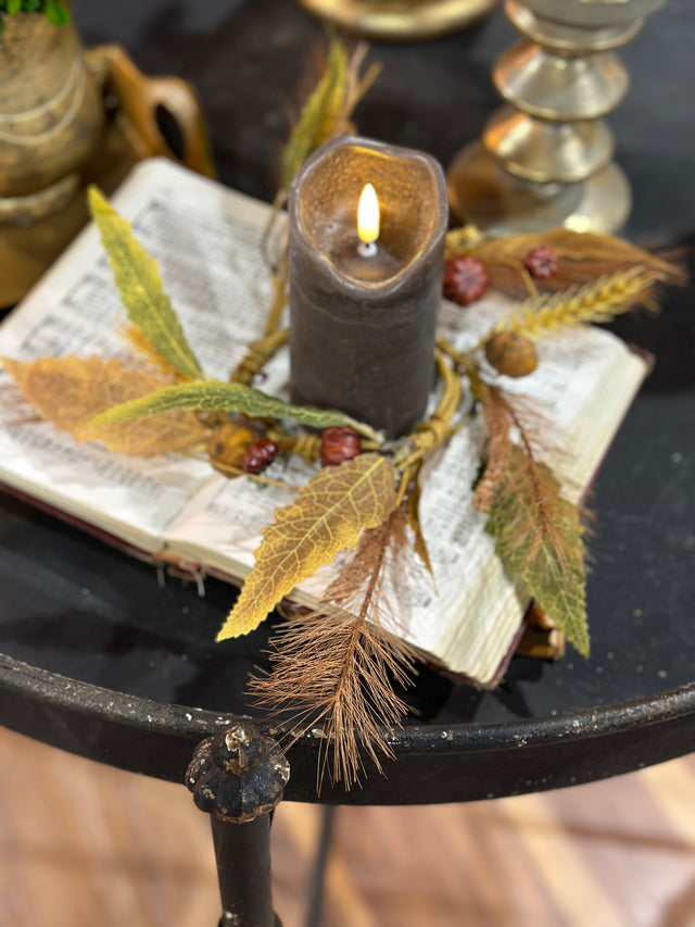 13" Mix Fall Foliage Candle Ring