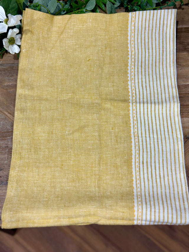 Linen Kitchen Table Runner Yellow