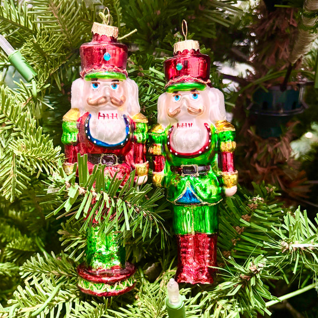 6" Glass Traditional Nutcracker Ornament