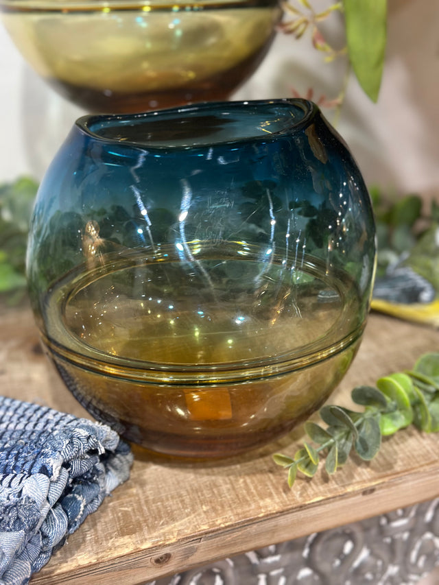 7.5” Ansen Glass Vase Round
