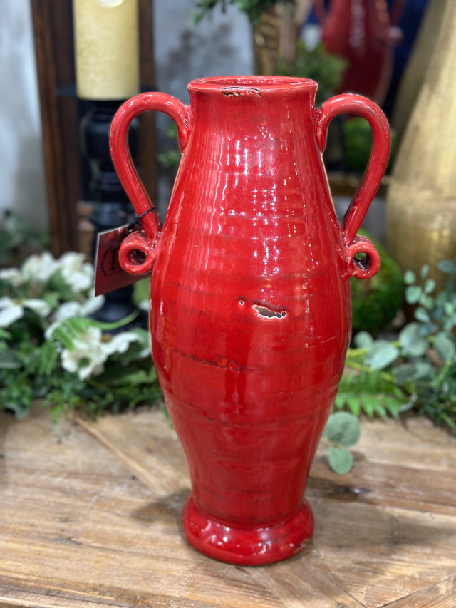 15.5” Glazed Handled Urn