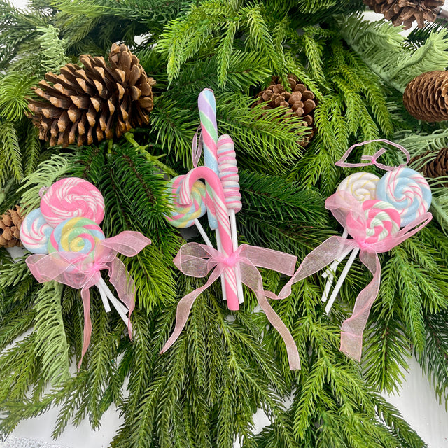 5.4" Lollipop | Candy Cane with Bow Ornament