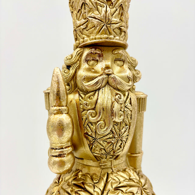 15.5" Gold Resin Nutcracker Topiary