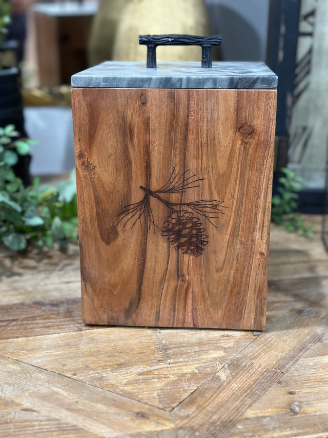 10” Rustic Wood Canister