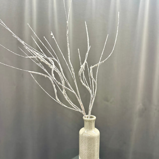 32" Frosted Curly Twig Spray