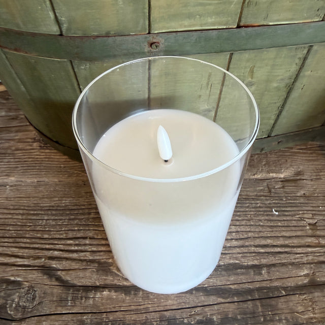 Glass LED Wick Candle | 4.9"/5.9"/6.9" (Multiple Sizes)