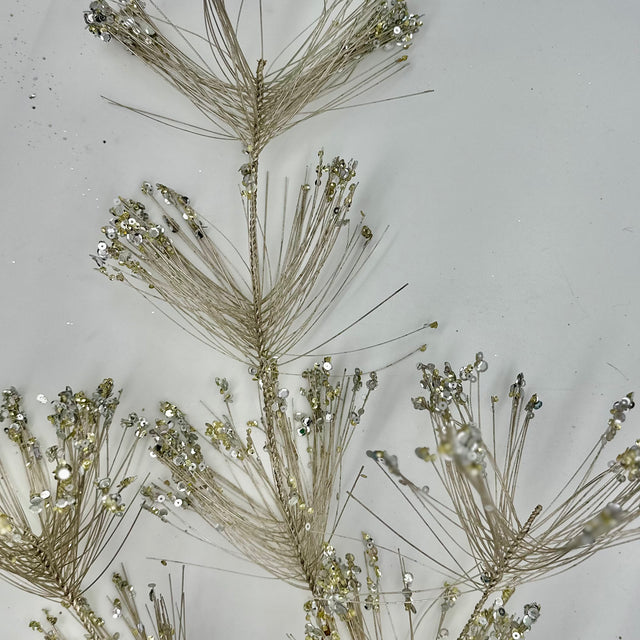 31" Champagne Sequin Firecracker Pine Spray