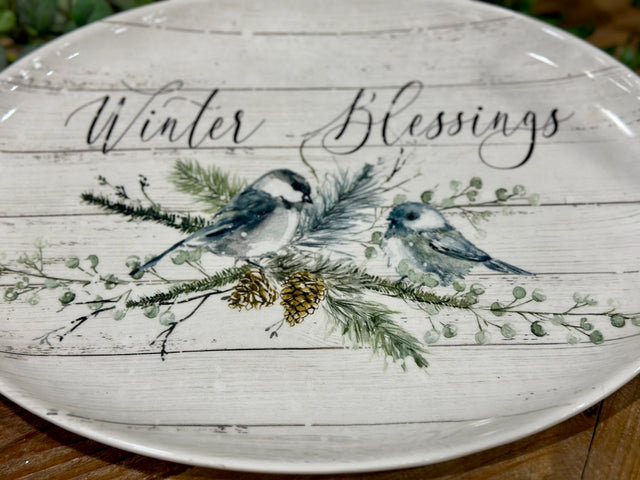 13.25” Winter Blessings Platter