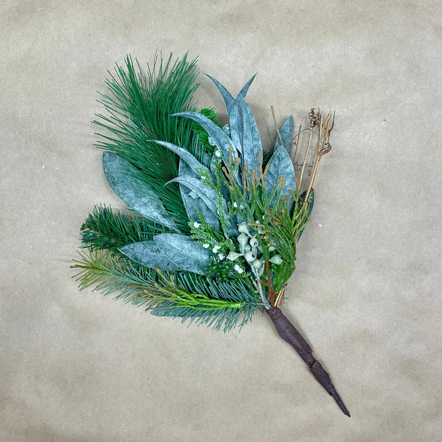 14" Seeded Eucalyptus Pine Spray