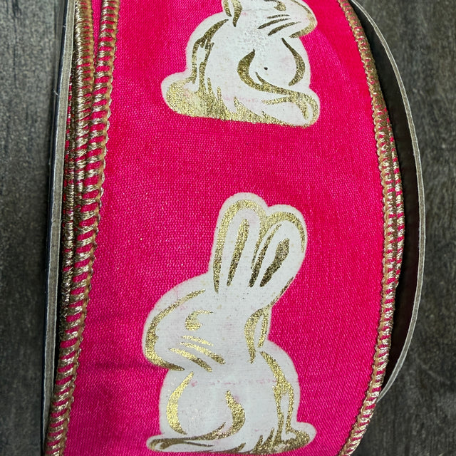 2.5"X10YDS Gilded Bunny Deluxe Metallic Backed Wired Edge Ribbon