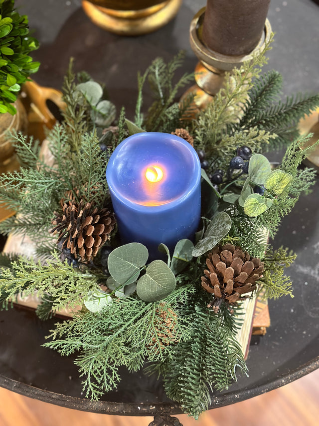 17" Blueberry and Pine Candle Ring