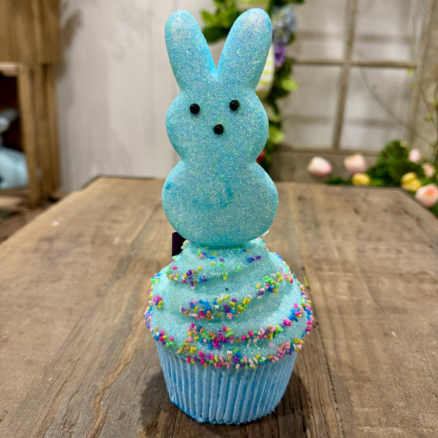 8.5" Styrofoam Glittered Bunny Peep Cupcake (Sold Individually)